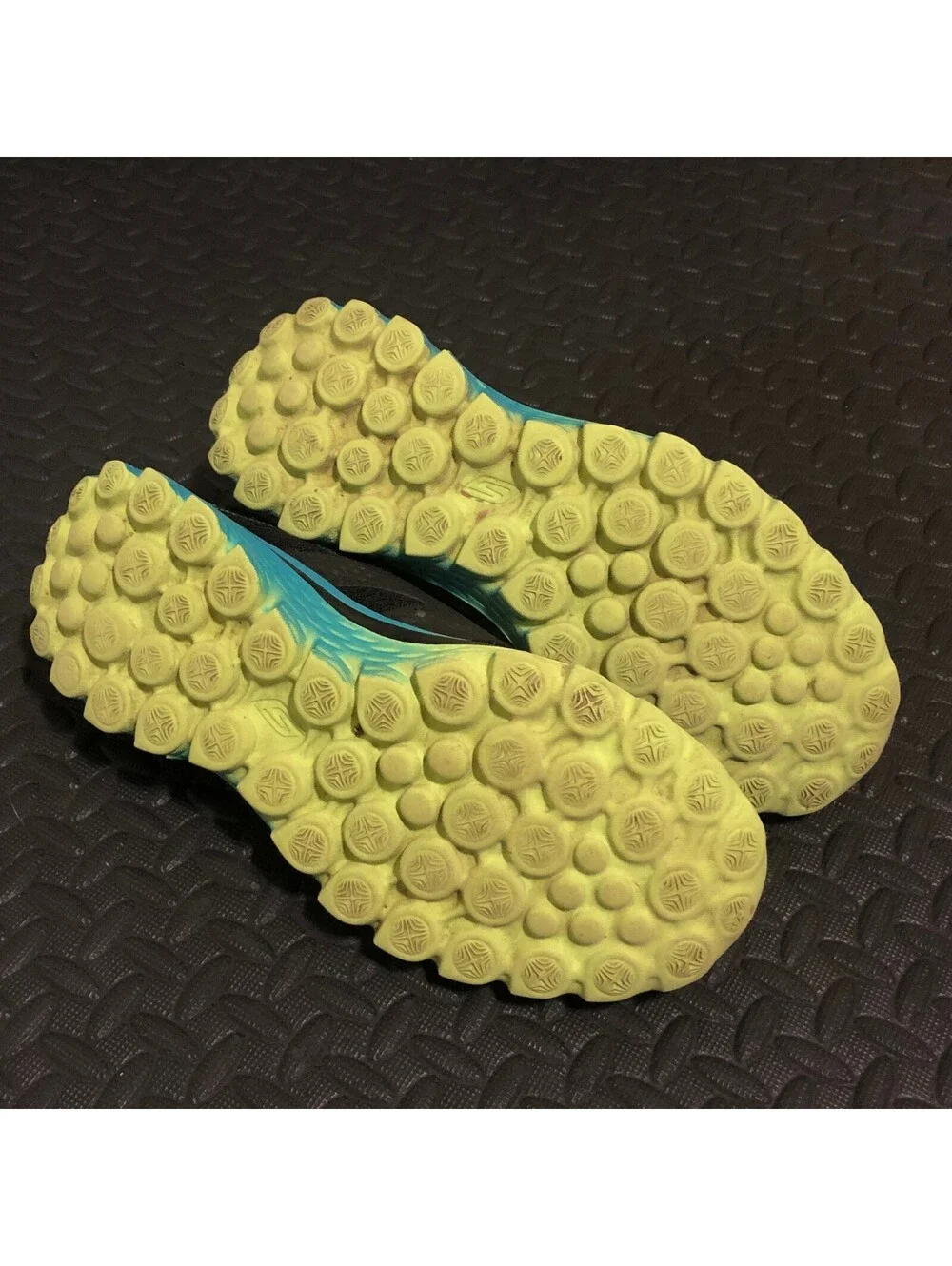 Skechers Womens Go Walk Black Blue Neon Yellow Lightweight Athletic Sneakers 9